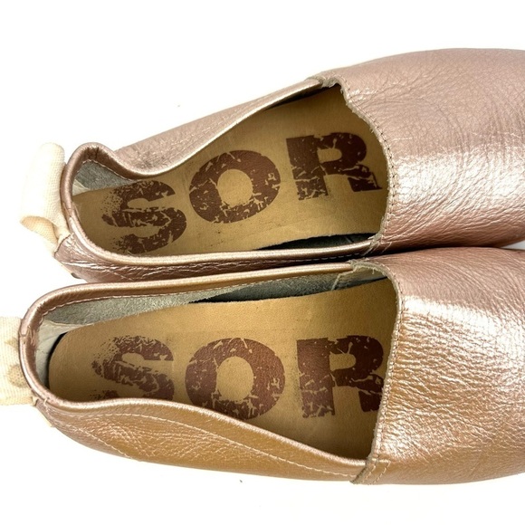 Sorel Ella Shoes 6.5 Rose Gold Metallic Slip On Loafer Comfort Womens - Picture 5 of 9
